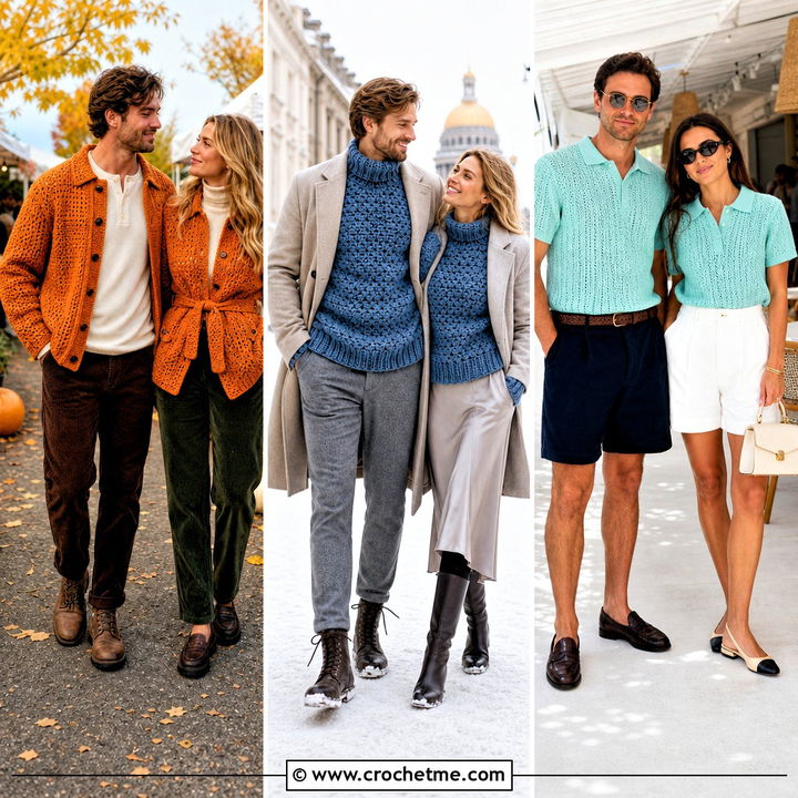 30 Couples Crochet Outfit Ideas for Cute Date-Night Style