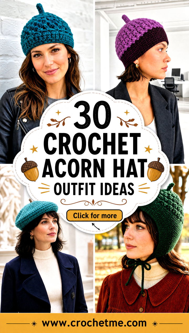 30 crochet acorn hat outfit ideas - 30 crochet acorn hat outfit ideas