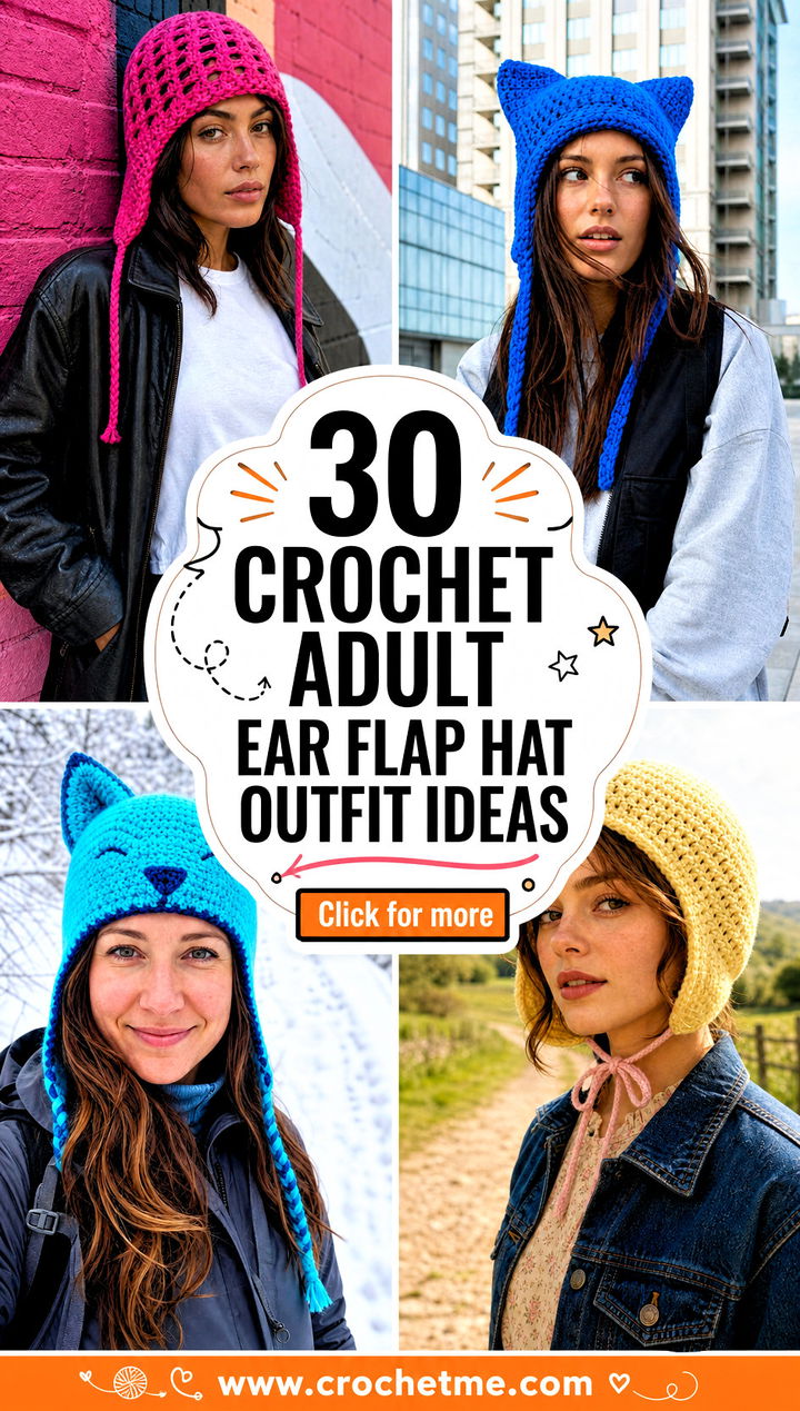 30 crochet adult ear flap hat outfit ideas - 30 crochet adult ear flap hat outfit ideas