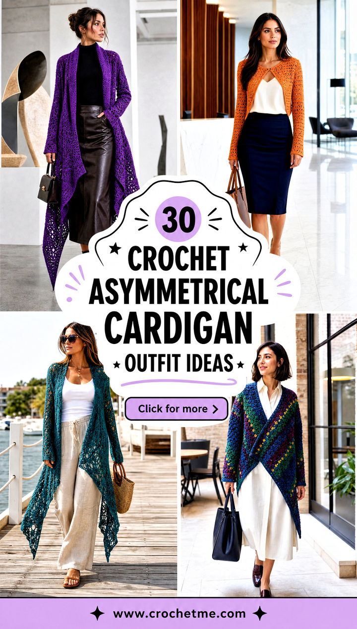 30 crochet asymmetrical cardigan outfit ideas - 30 crochet asymmetrical cardigan outfit ideas