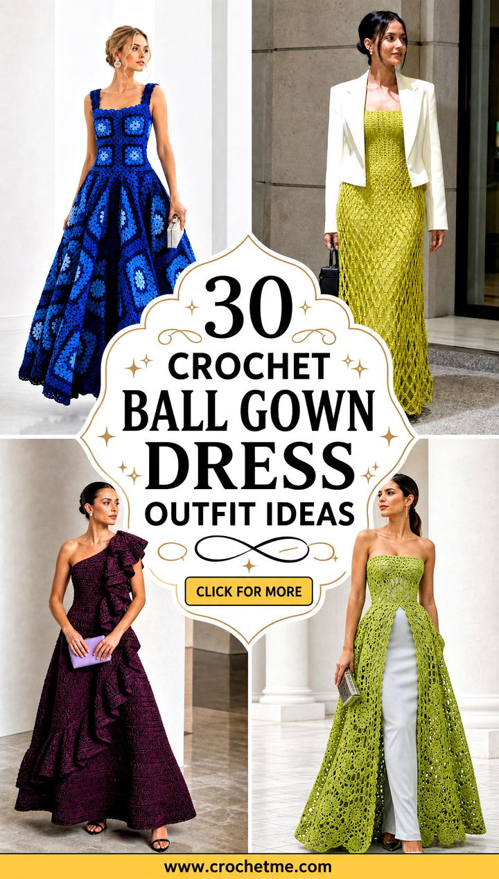 30 crochet ball gown dress outfit ideas - 30 crochet ball gown dress outfit ideas