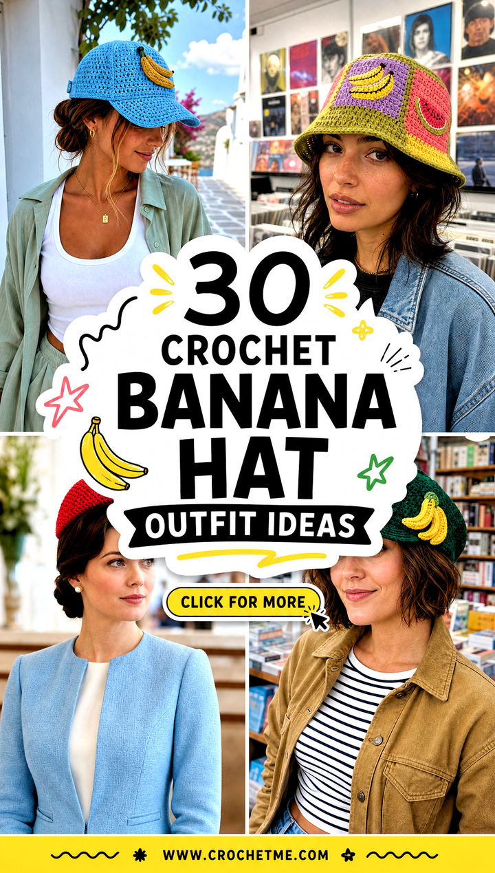 30 crochet banana hat outfit ideas - 30 crochet banana hat outfit ideas