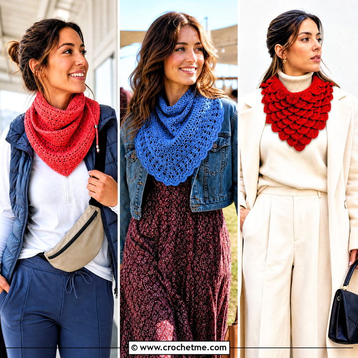 30 Crochet Bandana Cowl Outfit Ideas for Cozy Layered Looks