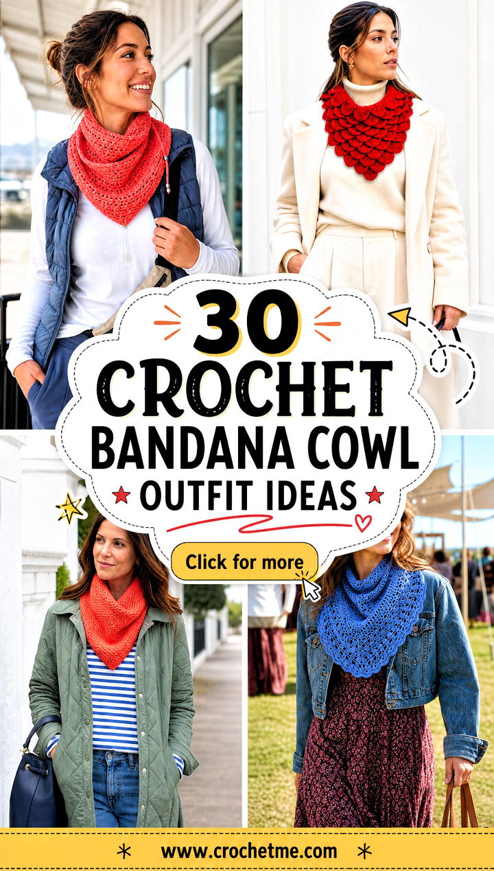 30 crochet bandana cowl outfit ideas - 30 crochet bandana cowl outfit ideas