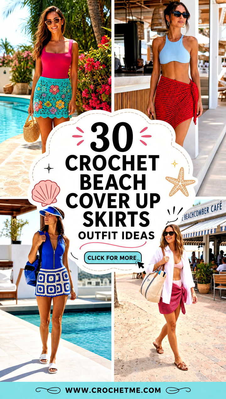 30 crochet beach cover up skirts outfit ideas - 30 crochet beach cover up skirts outfit ideas