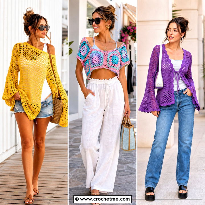 30 Crochet Beach Cover Up Top Outfit Ideas for Sunny Getaways