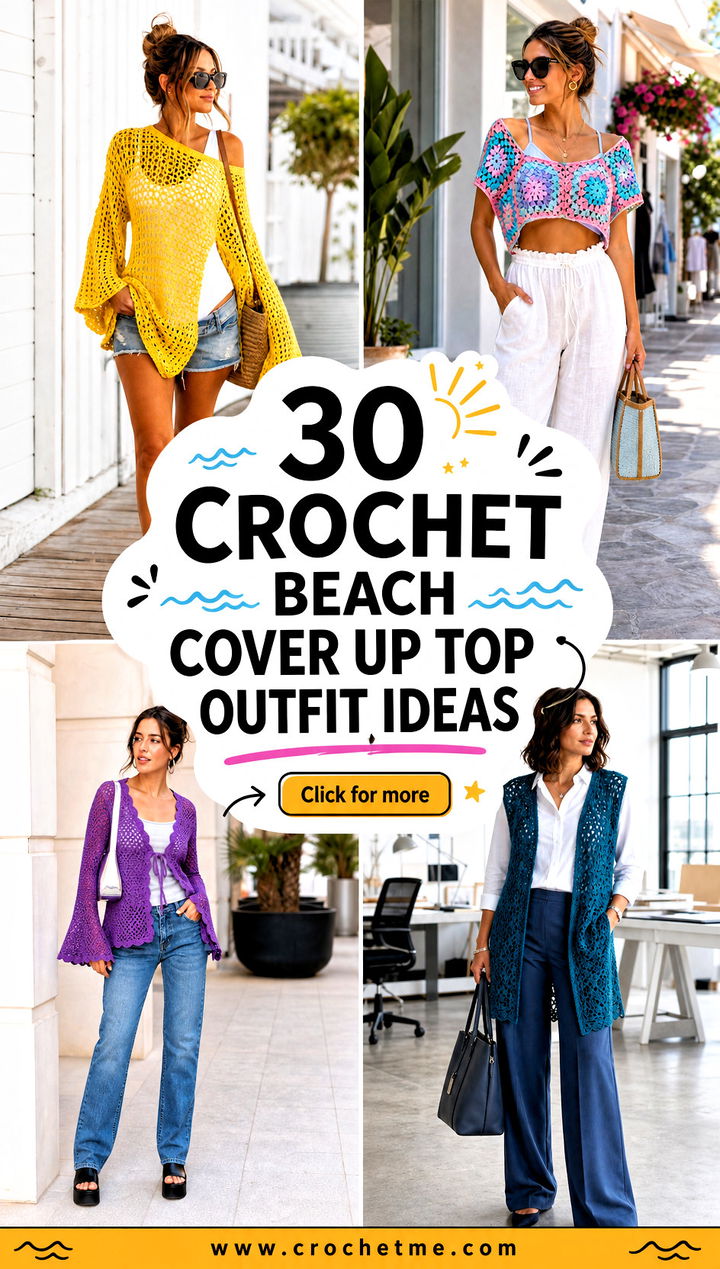 30 crochet beach cover up top outfit ideas - 30 crochet beach cover up top outfit ideas