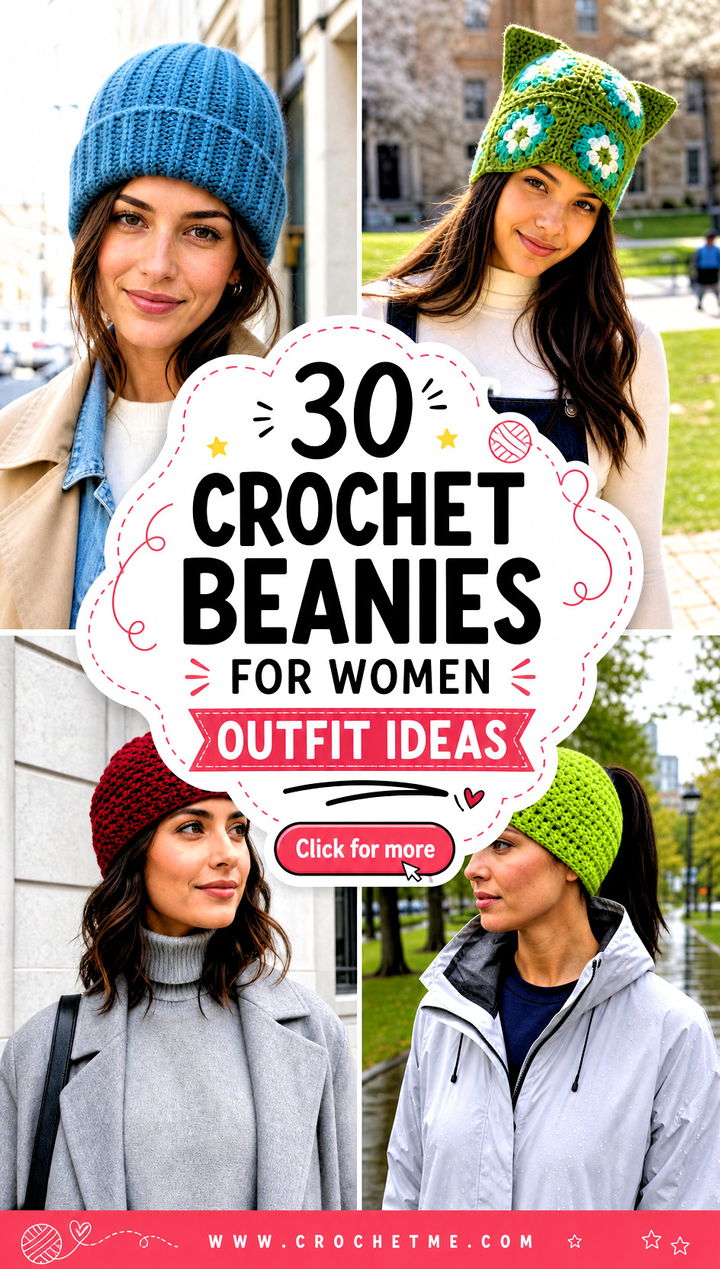30 crochet beanies for women outfit ideas - 30 crochet beanies for women outfit ideas