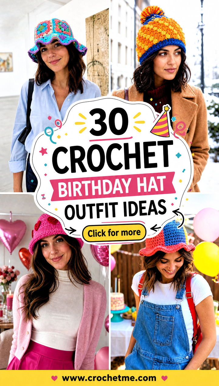 30 crochet birthday hat outfit ideas - 30 crochet birthday hat outfit ideas