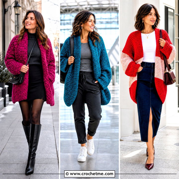 30 Crochet Blanket Sweater Outfit Ideas for Cozy Weekend Style