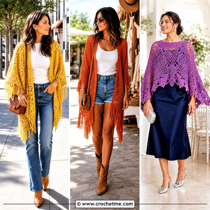 30 Crochet Boho Poncho Outfit Ideas for Free-Spirited Style