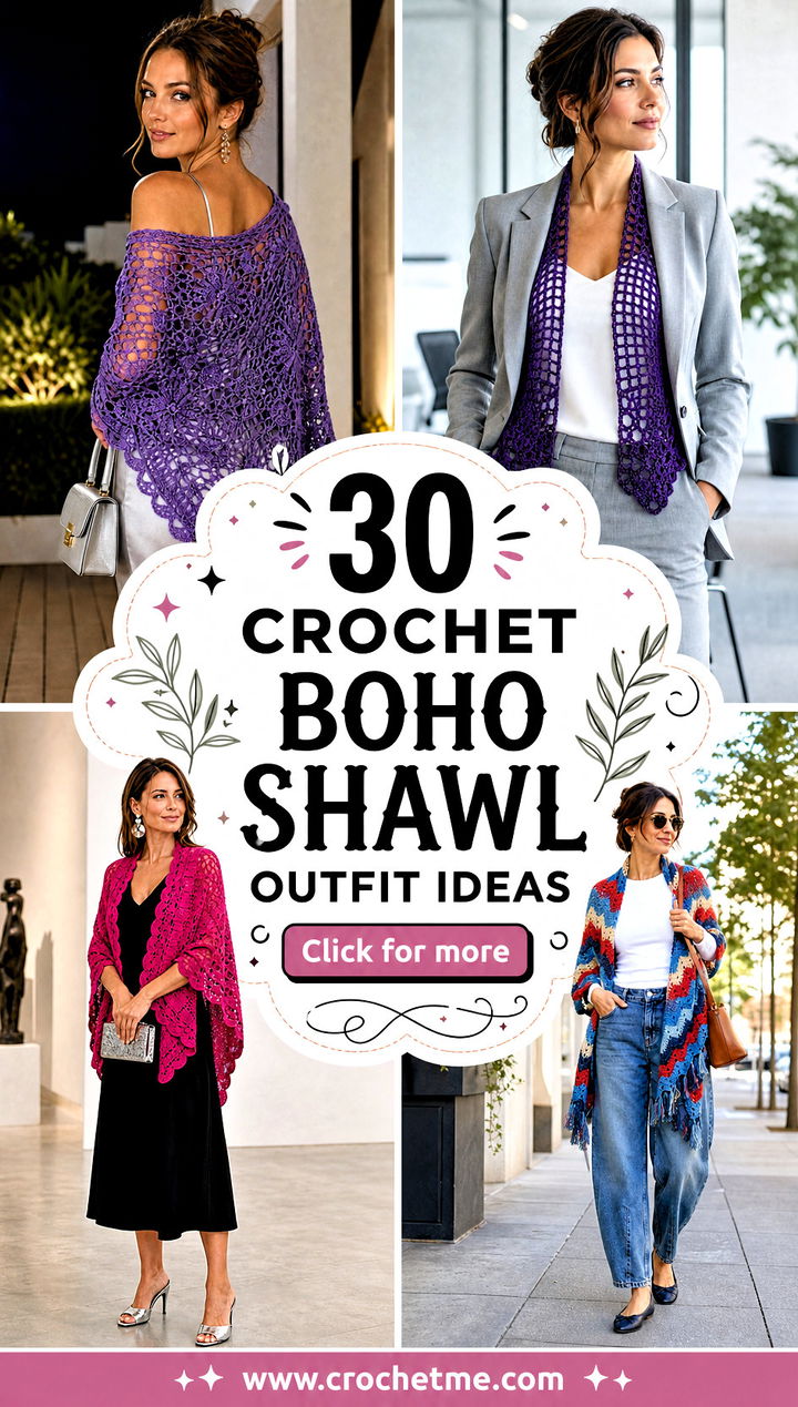 30 crochet boho shawl outfit ideas - 30 crochet boho shawl outfit ideas