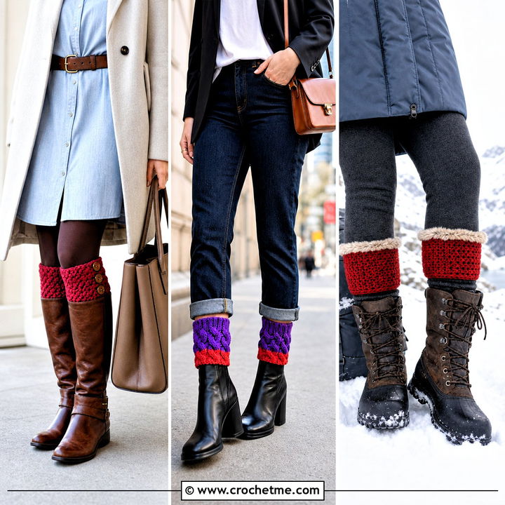 30 Crochet Boot Cuff Outfit Ideas for Cozy Fall Style