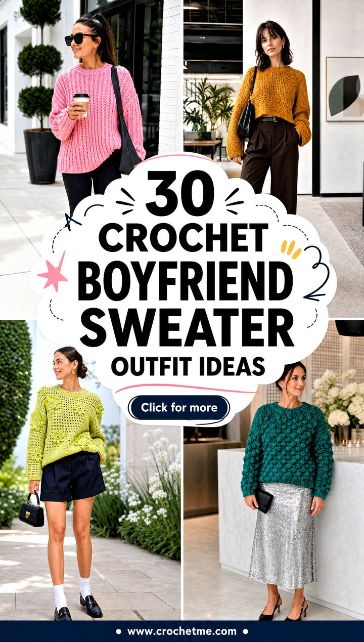 30 crochet boyfriend sweater outfit ideas - 30 crochet boyfriend sweater outfit ideas