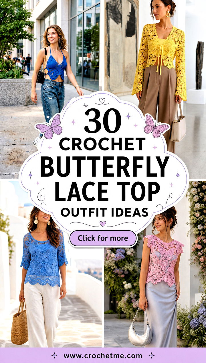30 crochet butterfly lace top outfit ideas - 30 crochet butterfly lace top outfit ideas