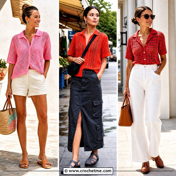 30 Crochet Calad Shirt Outfit Ideas for Fresh Warm-Weather Style