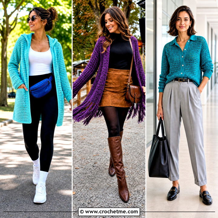 30 Crochet Cardigan Design Outfit Ideas for Stylish Layered Looks