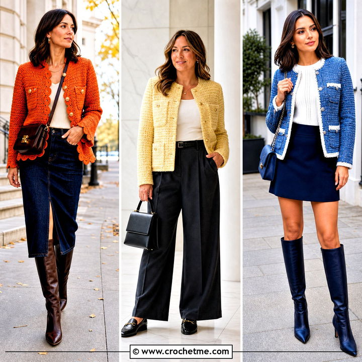 30 Crochet Chanel Jacket Outfit Ideas for Timeless Style