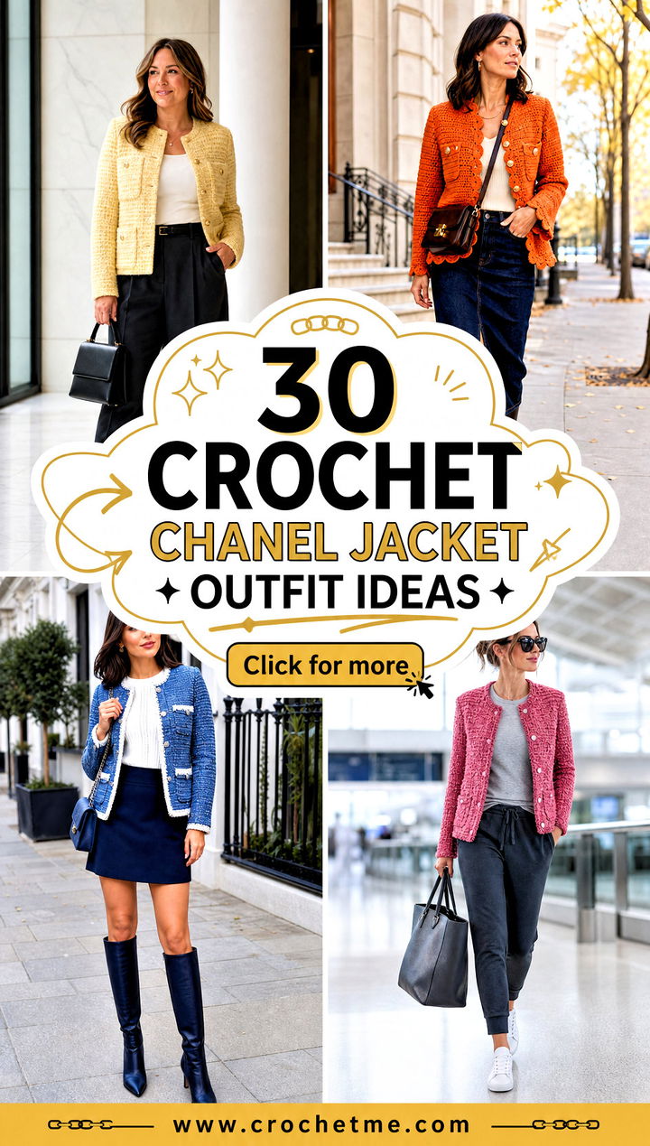 30 crochet chanel jacket outfit ideas - 30 crochet chanel jacket outfit ideas