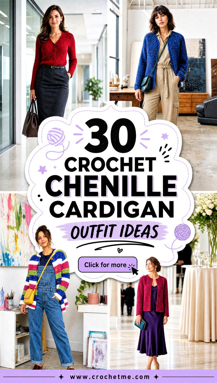 30 crochet chenille cardigan outfit ideas - 30 crochet chenille cardigan outfit ideas