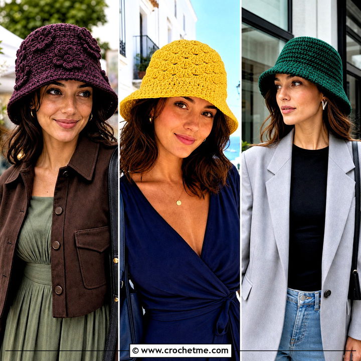 30 Crochet Chunky Bucket Hat Outfit Ideas for Street Style