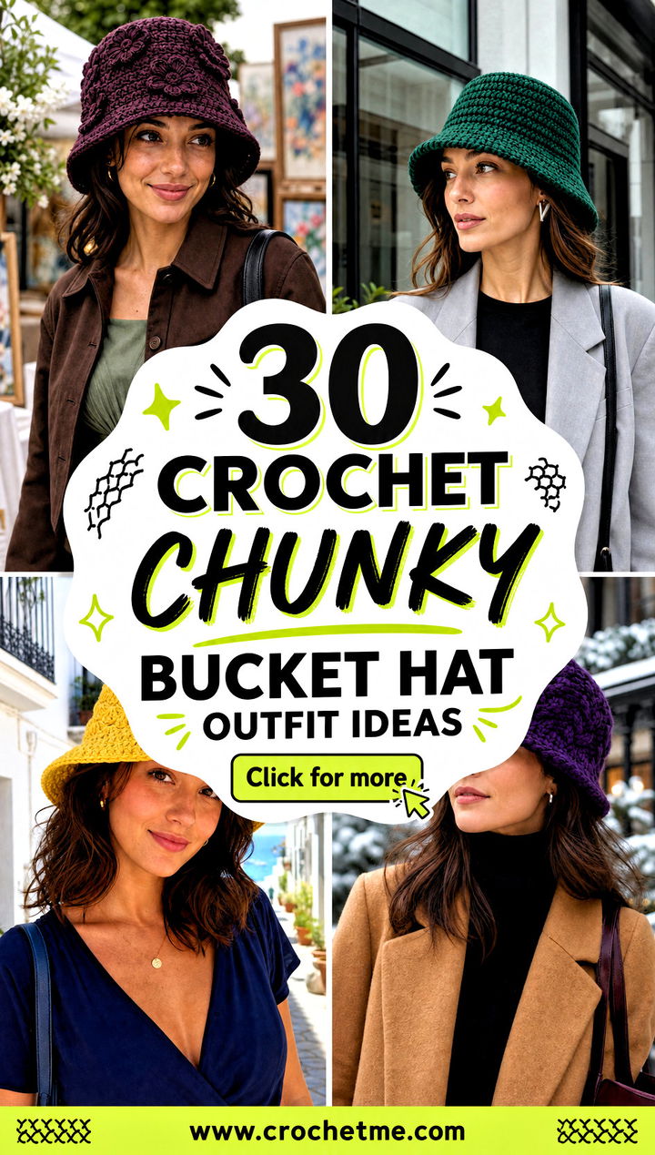 30 crochet chunky bucket hat outfit ideas - 30 crochet chunky bucket hat outfit ideas