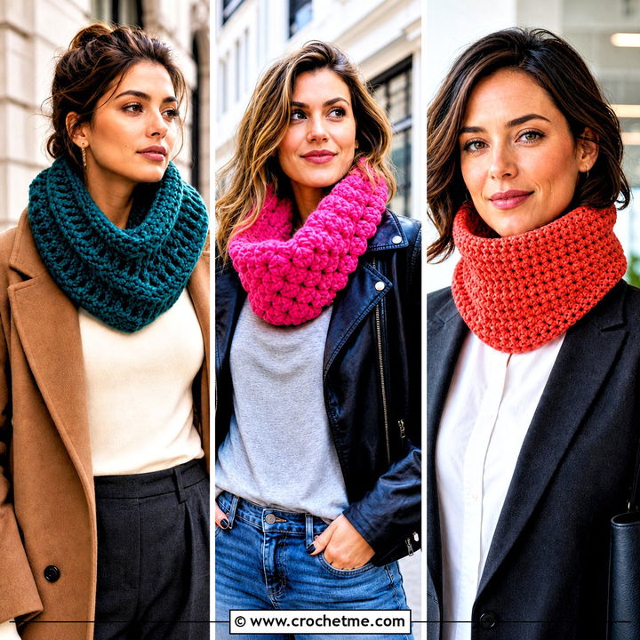30 Crochet Chunky Cowl Outfit Ideas for Cold-Weather Style