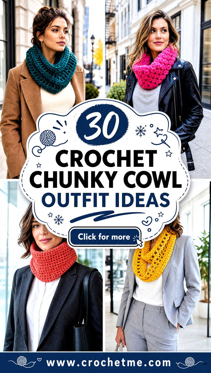 30 crochet chunky cowl outfit ideas - 30 crochet chunky cowl outfit ideas