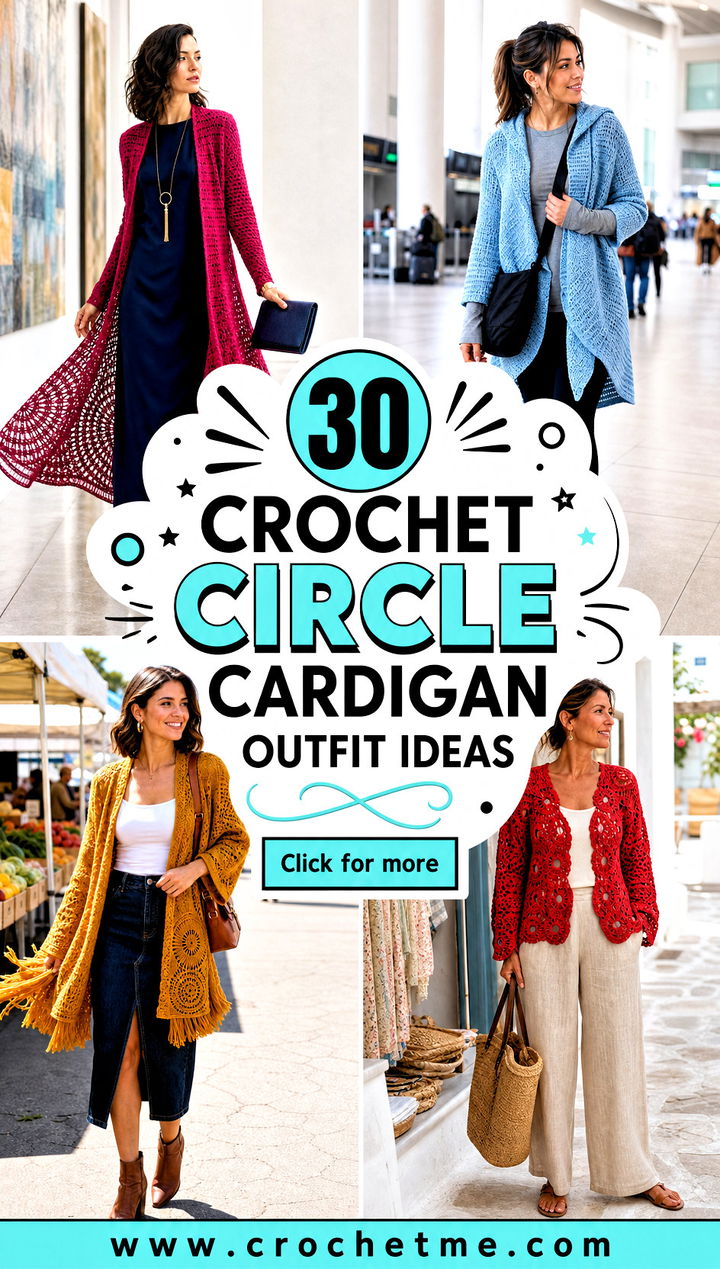 30 crochet circle cardigan outfit ideas - 30 crochet circle cardigan outfit ideas