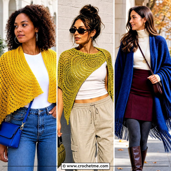 30 Crochet Circular Shawl Outfit Ideas for Elegant Style