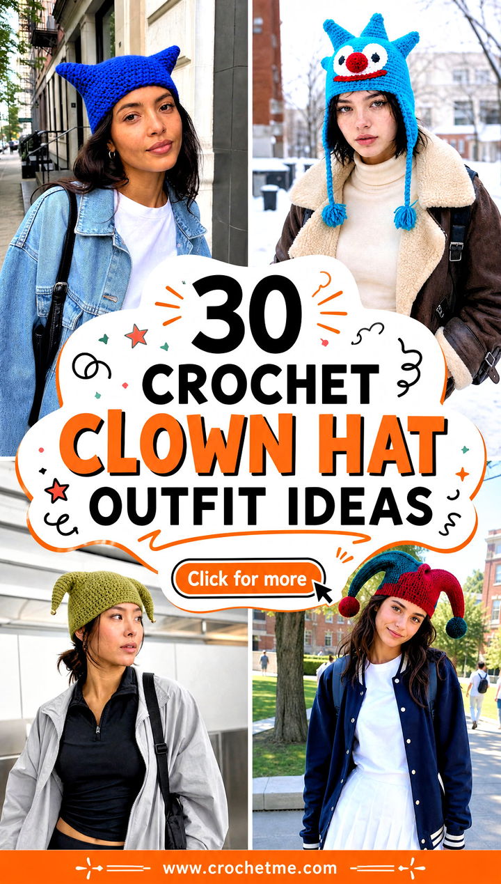 30 crochet clown hat outfit ideas - 30 crochet clown hat outfit ideas