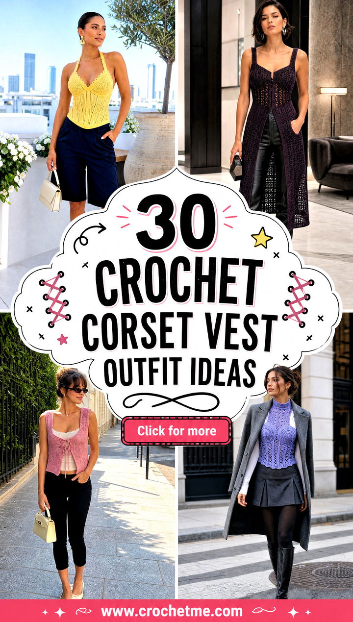30 crochet corset vest outfit ideas - 30 crochet corset vest outfit ideas