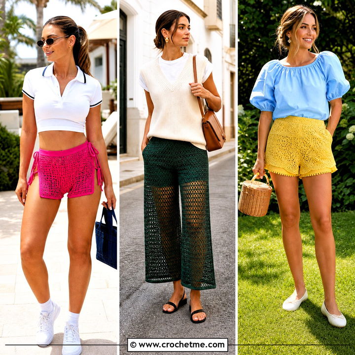 30 Crochet Cover Up Shorts Outfit Ideas for Breezy Beach Days