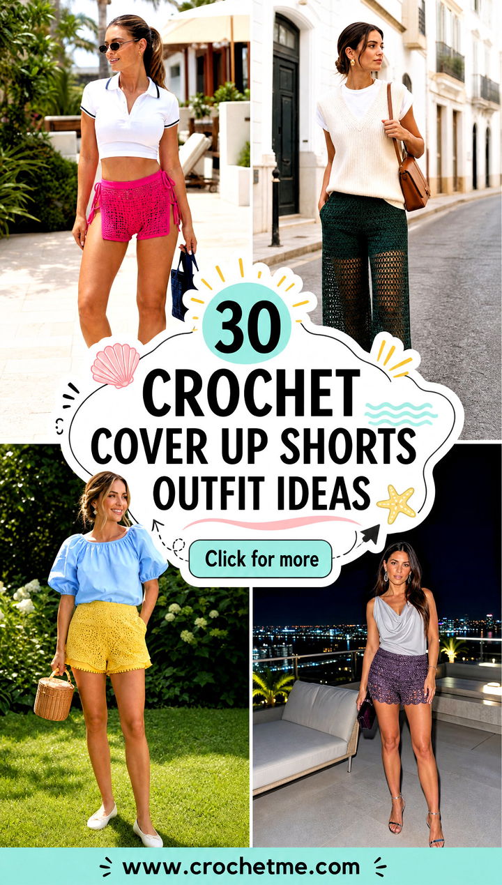 30 crochet cover up shorts outfit ideas - 30 crochet cover up shorts outfit ideas