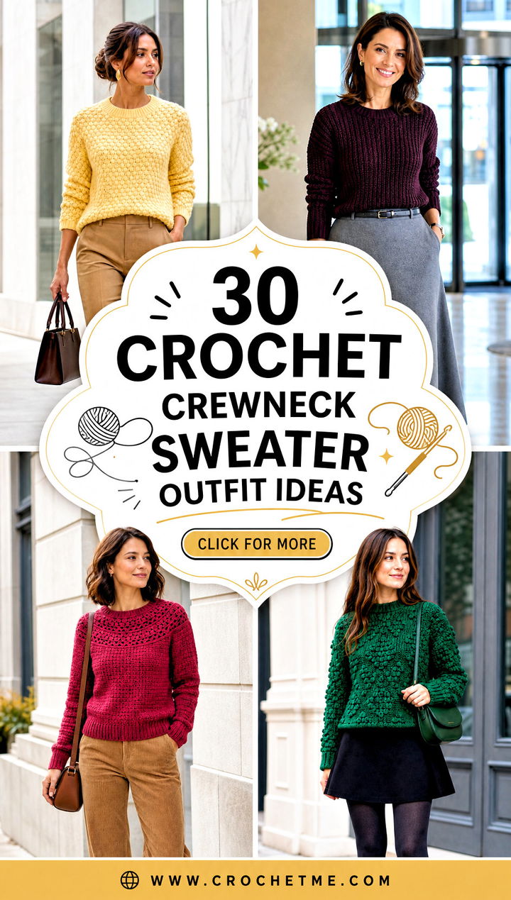 30 crochet crewneck sweater outfit ideas - 30 crochet crewneck sweater outfit ideas
