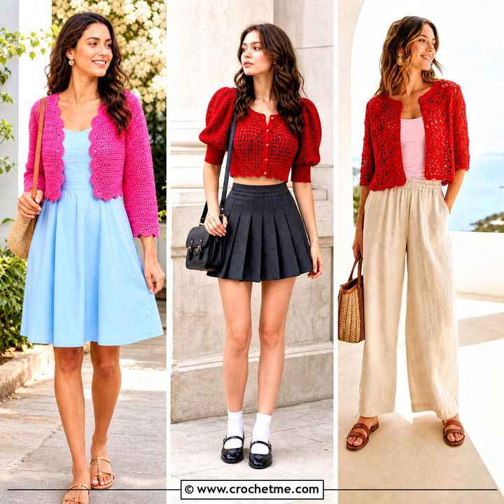 30 Crochet Crop Cardigan Outfit Ideas for Chic Layered Looks
