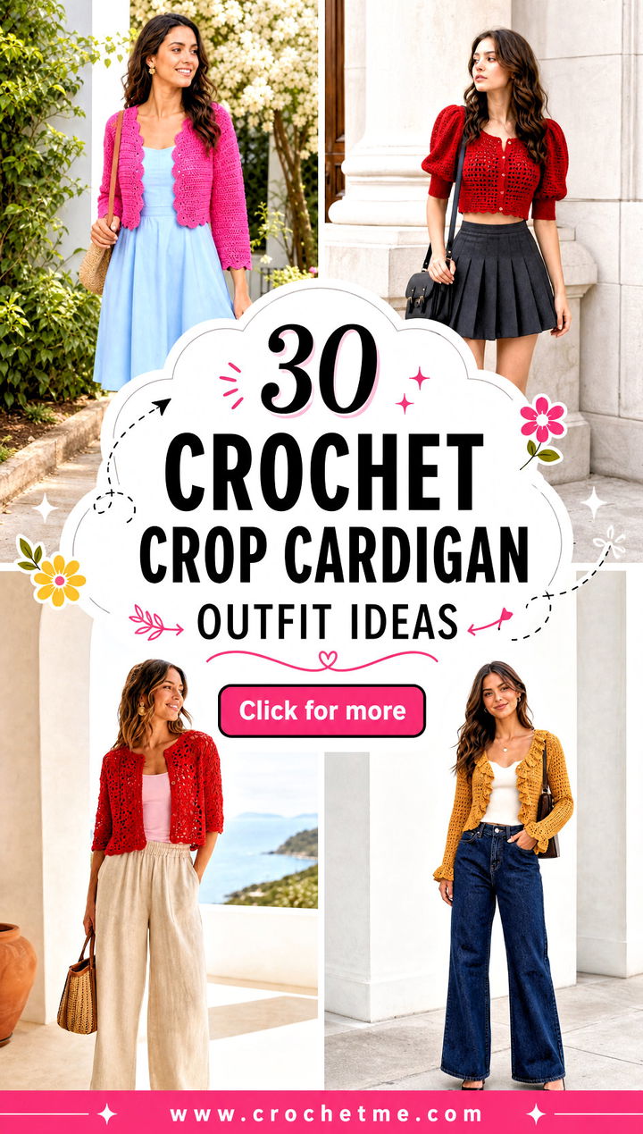 30 crochet crop cardigan outfit ideas - 30 crochet crop cardigan outfit ideas