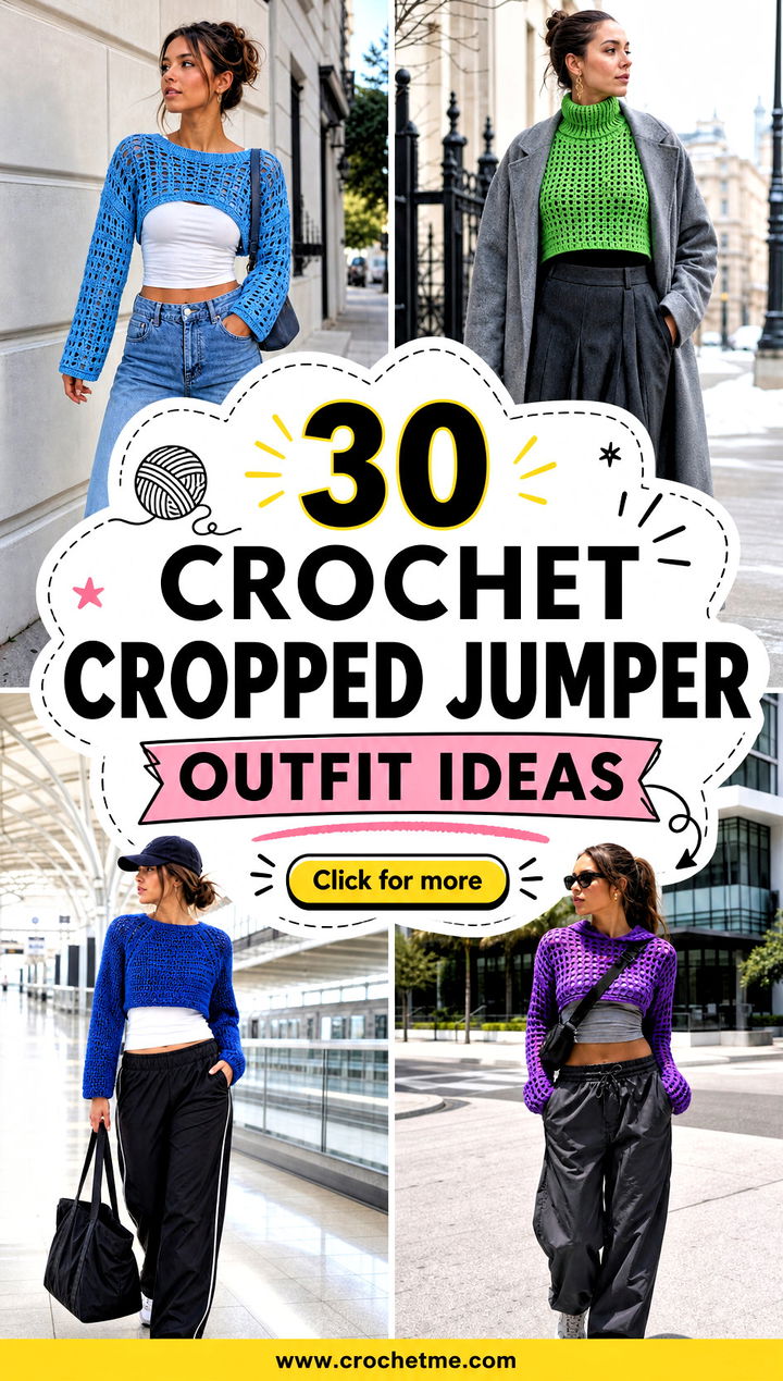 30 crochet cropped jumper outfit ideas - 30 crochet cropped jumper outfit ideas