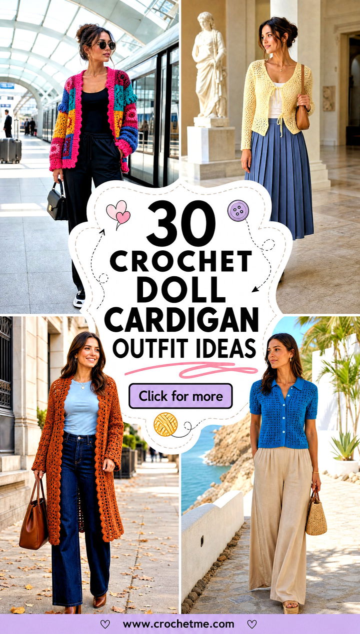 30 crochet doll cardigan outfit ideas - 30 crochet doll cardigan outfit ideas