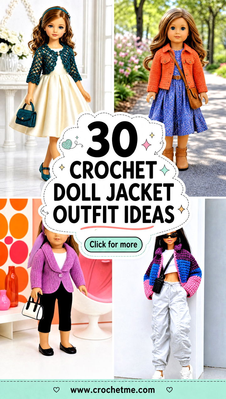30 crochet doll jacket outfit ideas - 30 crochet doll jacket outfit ideas