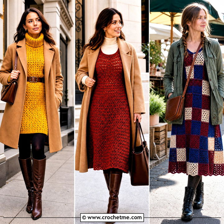 30 Crochet Dress for Winter Outfit Ideas for Cozy Seasonal Style
