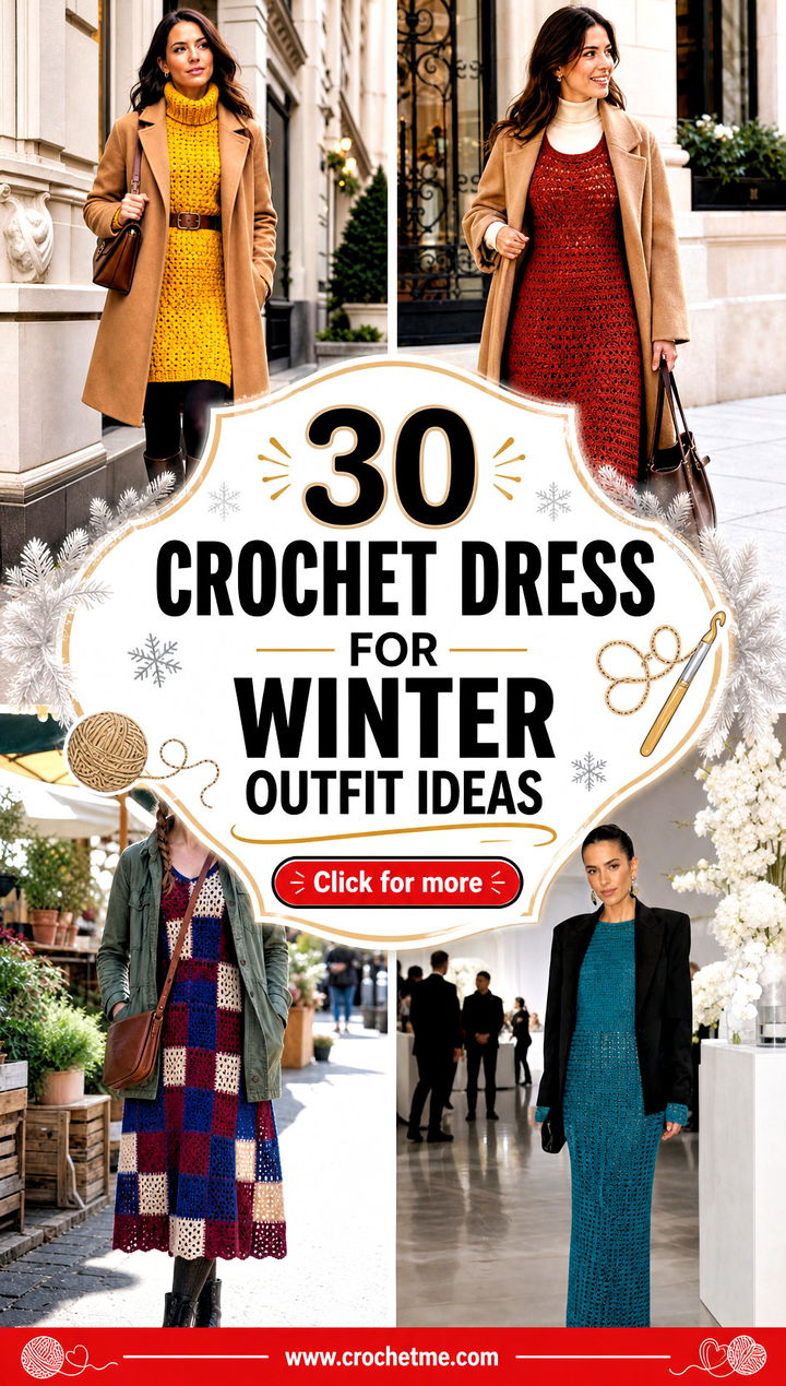 30 crochet dress for winter outfit ideas - 30 crochet dress for winter outfit ideas