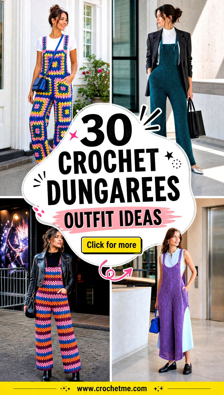 30 crochet dungarees outfit ideas - 30 crochet dungarees outfit ideas