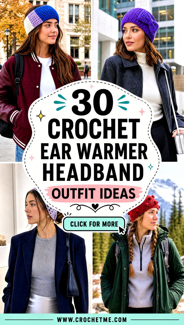 30 crochet ear warmer headband outfit ideas - 30 crochet ear warmer headband outfit ideas