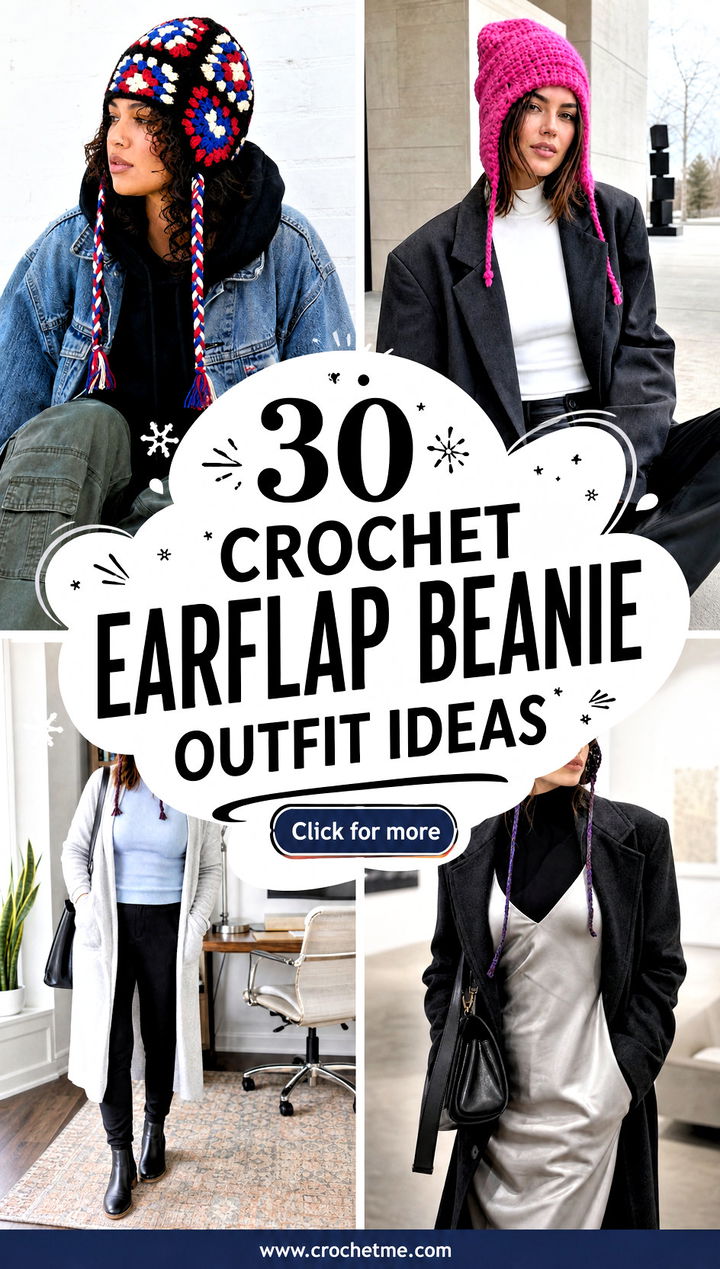 30 crochet earflap beanie outfit ideas - 30 crochet earflap beanie outfit ideas