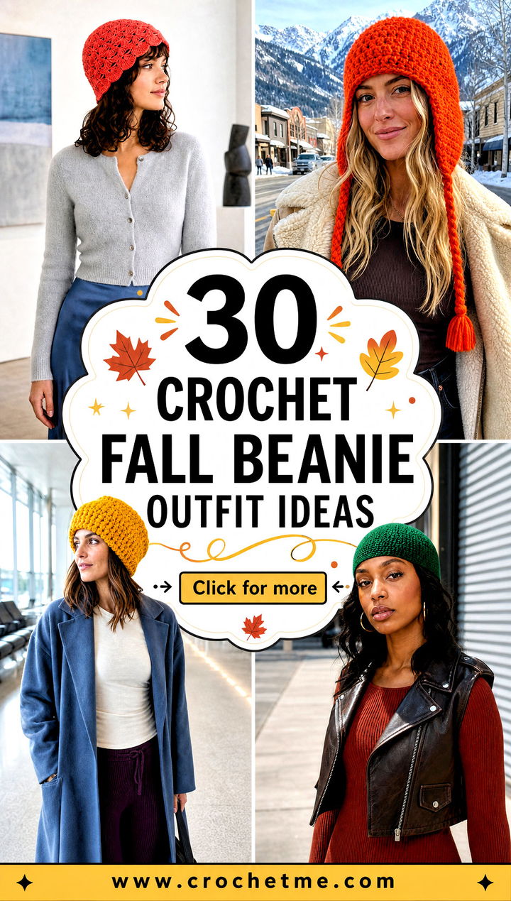 30 crochet fall beanie outfit ideas - 30 crochet fall beanie outfit ideas