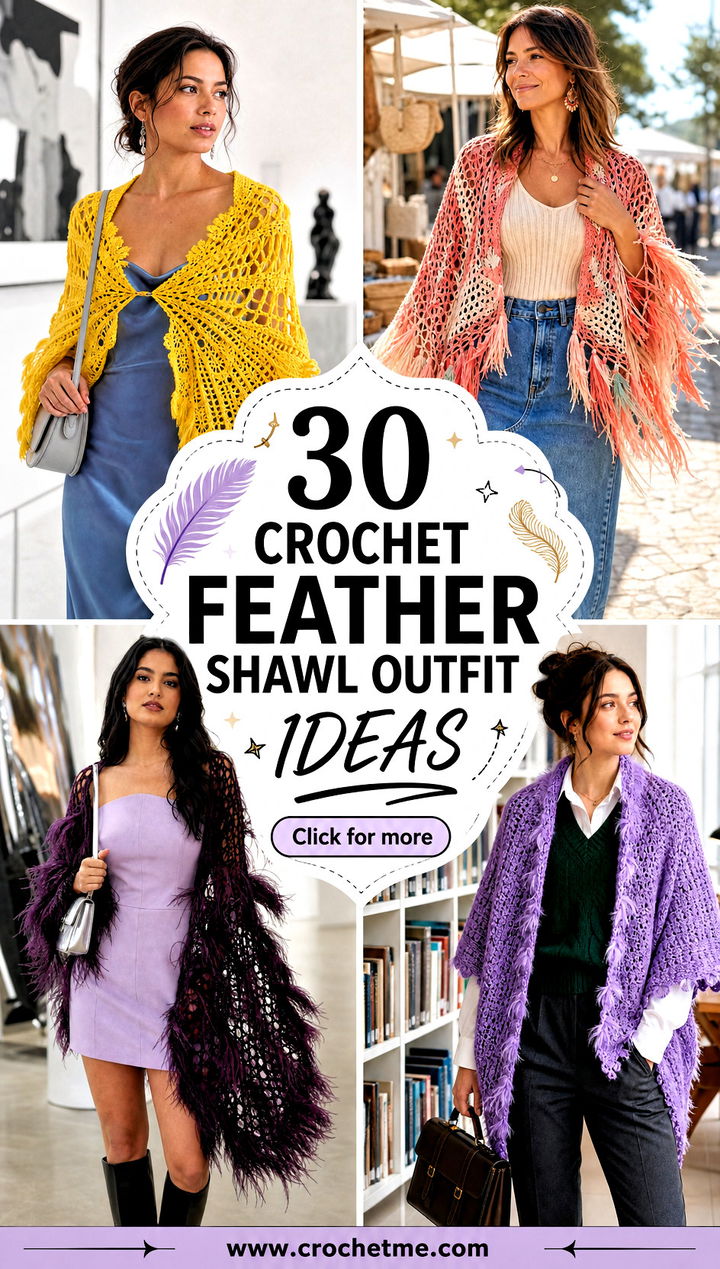 30 crochet feather shawl outfit ideas - 30 crochet feather shawl outfit ideas