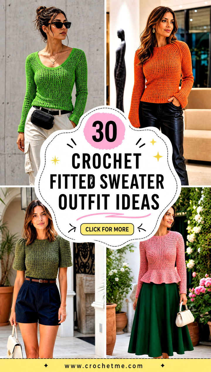 30 crochet fitted sweater outfit ideas - 30 crochet fitted sweater outfit ideas