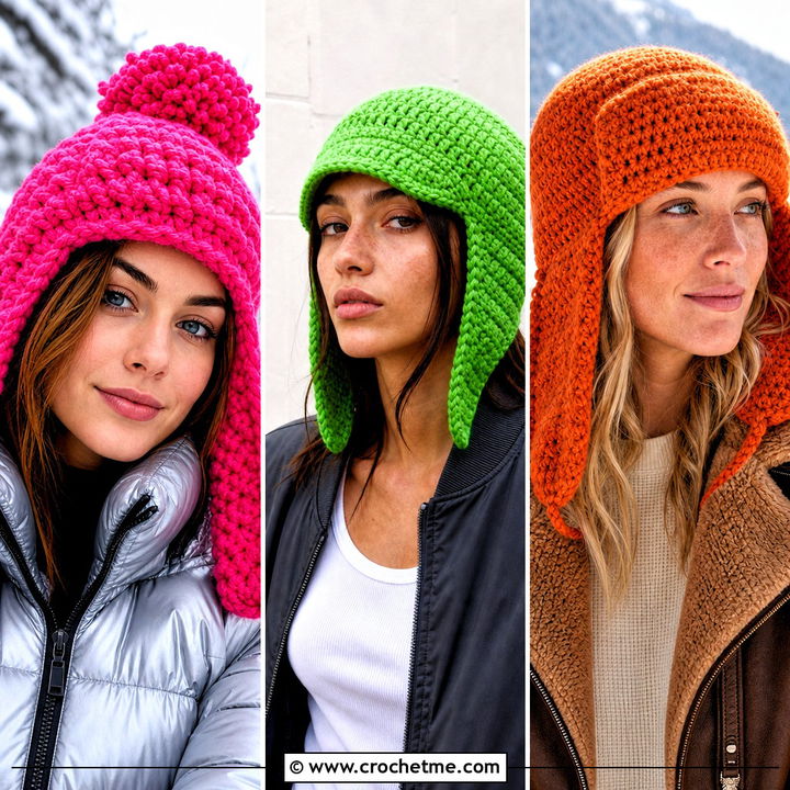 30 Crochet Flap Hat Outfit Ideas for Cozy Cold-Weather Style