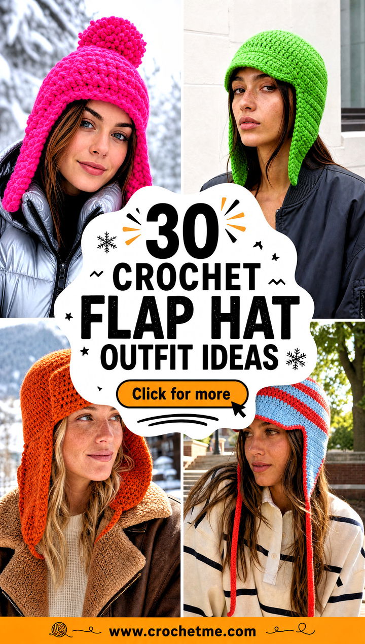 30 crochet flap hat outfit ideas - 30 crochet flap hat outfit ideas